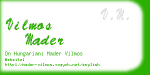 vilmos mader business card